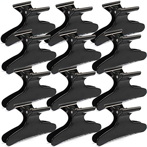 Ondder Hair Clips for Styling Sectioning Black Butterfly Hair Clips Clamps Claws Pro Salon Hair Clips for Cutting, Styling, Sectioning, Coloring Hair styling Clips Butterfly Clips Hair Accessories for
