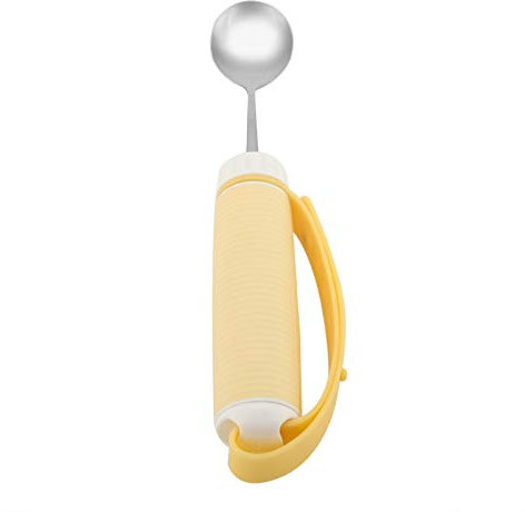 Cuchara Tenedor Vajilla adaptable para comer Vajilla giratoria de acero inoxidable para ancianos Discapacidad Accidente cerebrovascular Parkinson Artritis Temblores Discapacitados(Cuchara)