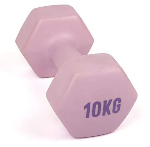 Myga Hex-Hantel – Einzelgewicht, perfekt für Core-Kraft- und Fitnessübungen, Aerobic und Training – Neopren-Gusseisen, ideal für zu Hause – Einzeln erhältlich (Violett - 10kg)