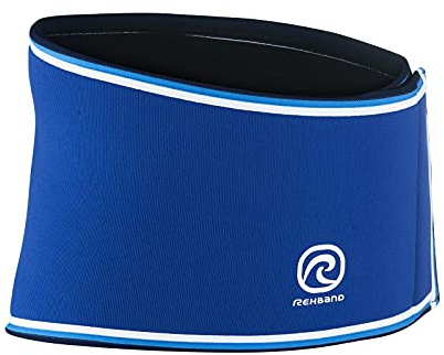 Rehband Rx Rückenbandage - 7mm Neopren Stabilisationsgürtel für Rücken & Lendenwirbelsäule, anatomischer Rückenstützgürtel für Fitness, Kraftsport & Alltag, Farbe:Blau, Größe:L
