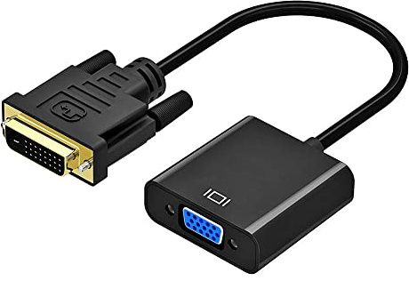 DVI Stecker > VGA Buchse Adapter Digital/Analog Konverter Kabel DVI-D 24+1 Stecker Vergoldet 15 cm Computer PC Projektor