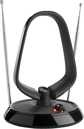 One For All Antenne TV intérieure amplifiée – HD TV – Filtre 3G/4G/5G – Distance aux émetteurs 0 – 15 km – SV9143-5G