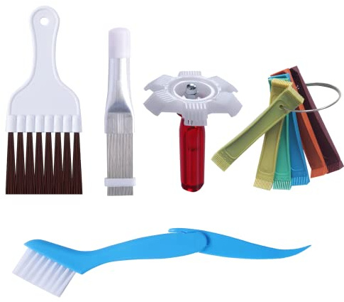 LONCHDAN 10 Pcs Air Conditioner Fin Comb Cleaner kit AC Coil Cleaning Brush 5 Different Fin Combs Condenser Fin Straightener AC Evaporator Comb Radiator Repair Clean Tool (Multicolor)