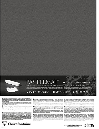Clairefontaine 796009C - Packung mit 5 Bogen Pastelmat kaschiert, DIN A4+, 24x32cm, praktisch und sicher, 360g, Anthrazit, 1 Pack