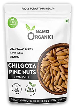 Indian Natural Grocery Nam Organics - Lebanon Chilgoza Pine Nuts With Shell - 100 Gm - Jumbo Chilgoza Seeds - Exotic Dry Fruits