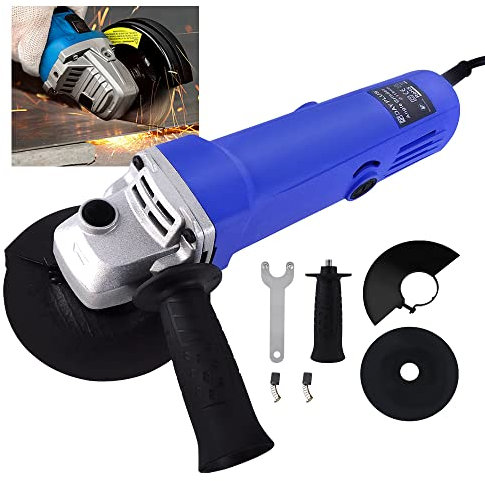 115mm Angle Grinders, 4.5 Inch Grinder Tool, Small Polishing Machine, Anti-Vibration Side Handles, Adjustable Guard, for Steel Stone Marble Tile Cutting and Grinding