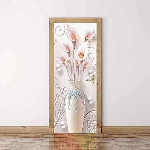 3D Türtapete Selbstklebend Türposter - Weiße Schöne Vase 80 X 200 Cm - Türaufkleber Fototapeten Türfolie - Kinderzimmer Küche Wohnzimmer Schlafzimmer Arbeitszimmer Bürotür Fotos - Türfoto - Türwandau