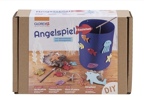 Glorex 62245033 - Angelspiel Bastelset, mit Meerestieren aus Moosgummi, Spiel und Spaß beim Magnetfischen