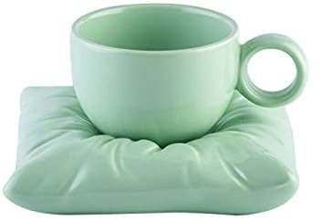ROLTIN Tasse à thé au Lait, Tasses de Bureau, Verres créatifs, crème glacée, Macaron, Sac d'oreiller, Ensembles de Tasses à café, Vert Menthe