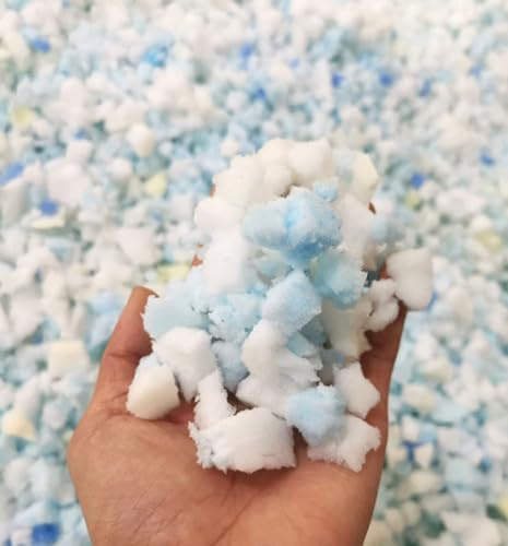 Puf relleno de espuma triturada sin gel, migas de espuma para leer, cojín de respaldo, relleno de espuma viscoelástica para cama de perro, mezcla de colores (7.1 oz))