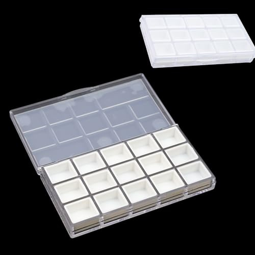 Bitray Luftdichte Aquarell- und Ölfarbenpalette mit Deckel, 15 Mulden, klein