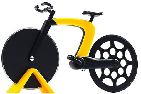 HugMiu Rueda del Cortador de la Pizza de la Bicicleta, cortadora Dual de la Pizza de la Rueda del Cortador de la Pizza del acero Inoxidable, cortadores de la Pizza de la Bici