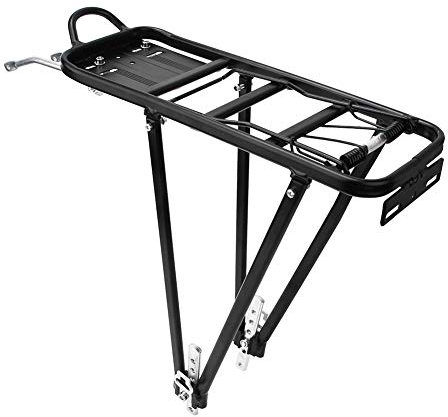 Hinterrad-Fahrradträger, Verstellbarer Universal-Heckfahrradträger aus Legierung, 35 Kg Tragkraft, 38,5 cm Lang, 14,5 cm Breit, Hinterer Fahrrad-Gepäckträger für 24-28-Zoll