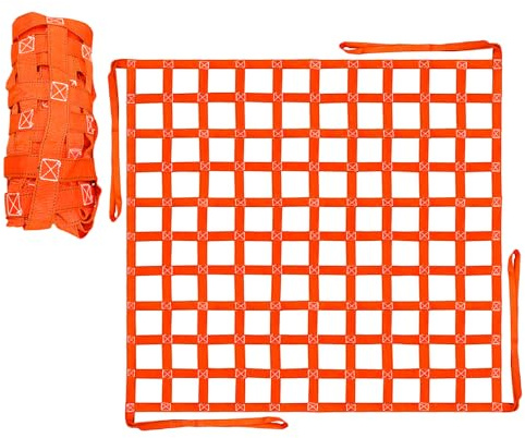 FITHOIST Cargo Lifting Net 1100LBS, 4.92'x4.92' Safety Lifting Net Straps for Hoist 10cm Square Mesh, Sling Hoisting Net, Heavy Duty Cargo Net for Construction Moving Towing Hoisting Loading Unloading | 10CM Square Mesh, 2.3FT Lifting Loops, Polyester Material, Great for Securing Lifting Moving