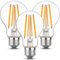 E27 LED Edison bombilla, 12W 1800 Lumens 2700K blanco cálido bombilla de repuesto para 100W 120W bombilla incandescente, A60/A19 No parpadeo bombilla de filamento, no regulable, AC 220-240V (3Pack)