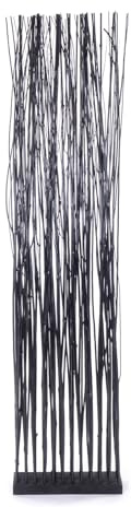 DESIGN DELIGHTS RAUMTEILER Slim | Weidenholz, 170x40cm | Zweige Paravent, Raumtrenner, Stellwand, Trennwand, Ankleide Sichtschutz, Äste Trennschutz | Farbe: schwarz