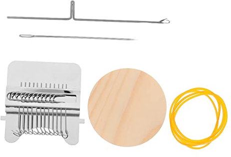 HAWILLOSCH 1 Set Strickspielzeug Aus Holz Für Kinder Handgefertigte Mini-webmaschine Für Handwerk Und Bildung