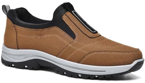 PTKG Scarpe Ortopediche Scarpe Ortopediche Uomo Scarpe da Passeggio Uomo Scarpe per Diabetici Donna Scarpe Uomo Pianta Larga Comode Trekking Uomo Scarpe Comode,Marrone,47/285mm