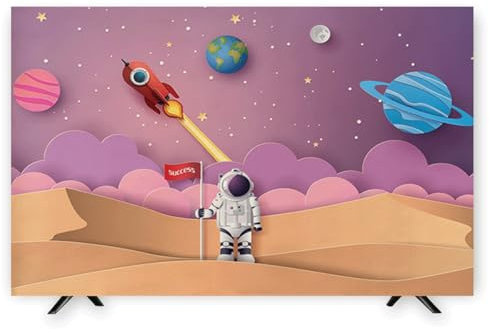 TV Dust Cover Universal LCD LED 65IN 75IN TV Covers Cool Universe Starry Sky Pattern TV Cover For Desktop Hanging TV Accessories(Size:65IN(W151xH92CM),Color:B)