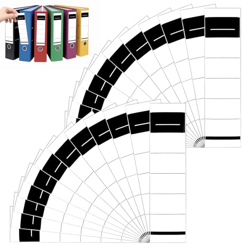 uinnossvc 100 Stück Ordnerrücken Selbstklebend, 19×5.4 cm Ordnerrücken Aufkleber Ordner Rückenschilder Selbstklebend Klebeetiketten Ordnerrücken Ordner Rückenschilder für Büro Bibliothek