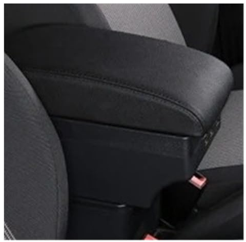 Armlehnenbox Für Caddy 5 2024 Armlehne Box Zentrale Speicher Inhalt Box Mit USB-schnittstelle Mittelarmlehne(C-Black Black line)