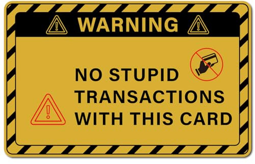 CREATCABIN 4 Foglio 4 Stili Carta Credito Carta Credito Adesivo Avvertimento Carta Credito Copertura in PVC Plastica Autoadesiva Impermeabile Pellicola Protettiva Rimovibile Decalcomanie 8.6x5.4cm
