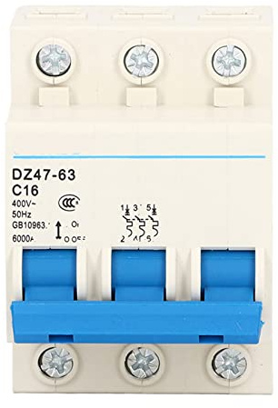 Watris Veiyi Leitungsschutzschalter, 16A Sicherungsautomat, DZ47-63 C16 Sicherungsautomaten 3 Polig AC 400V, für Den Schutz Von Elektrischen Niederspannungsanlagen