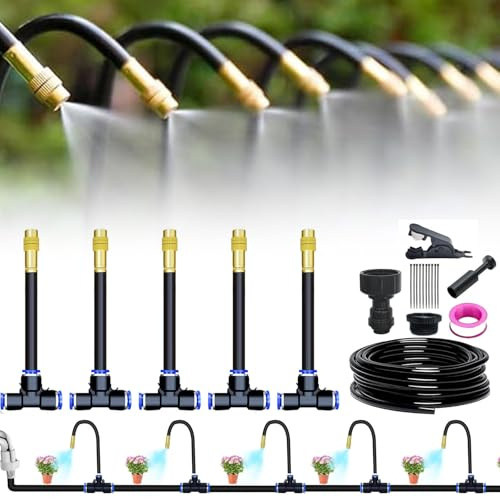 Bewässerungssystem Garten, 360° Gebogen Bewässerungssystem Garten, Automatische Bewässerungssystem Balkon, Hochbeet Bewässerung Tropfbewässerung für Landschaft, Flower Bed und Terrasse Pflanzen (5m)