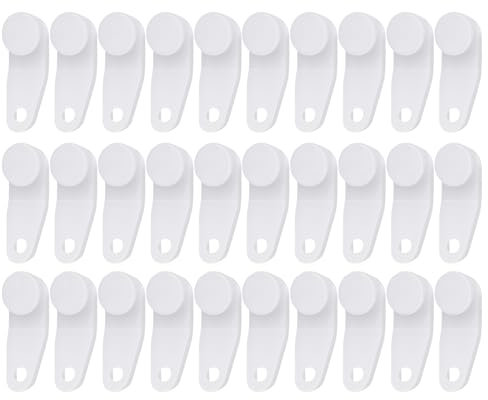 30/60 ganchos de barra transversales para cortinas de ventana, ganchos de repuesto, accesorios de cortina blancos