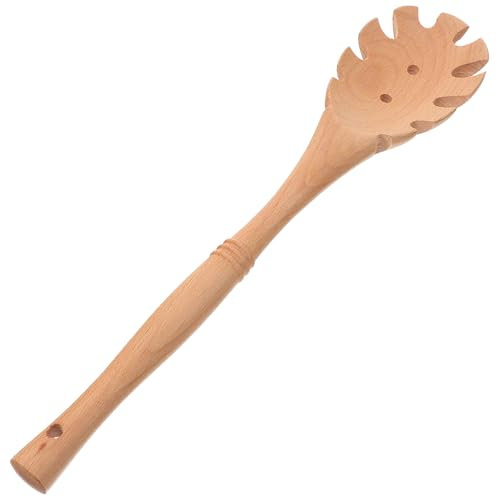 BESTYASH Spaghettilöffel Holz Küchenhelfer Pasta Servierlöffel Geschlitzter Nudellöffel Mit Aufhängeloch Für Einfache Lagerung Langlebig Und Schmutzabweisend