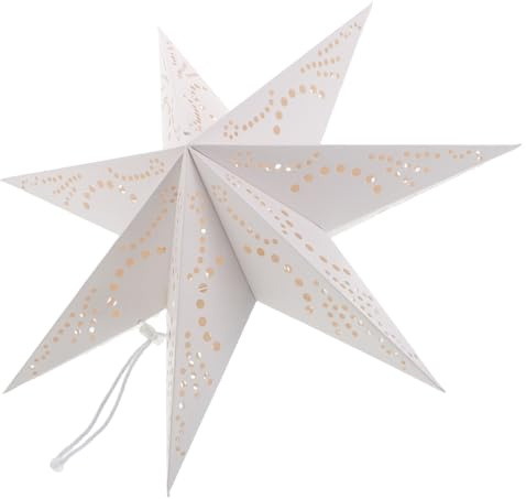 VILLCASE Stern mit Beleuchtung als Hängende Papiersterne aus Weißem Papier für Fensterdekoration und Wohnzimmer mit Leichtem Sternenlichtschirm und Sanfter Illumination zur Weihnachtsdeko