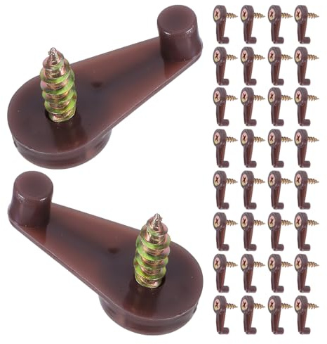 Sewroro Set 150 Clip di Fissaggio per Vetro Armadietti in Plastica Marrone Viti 4x16, Kit Montaggio Specchio da Parete per Porte Armadio Bagno, Supporto Antiscivolo per Ante in Vetro