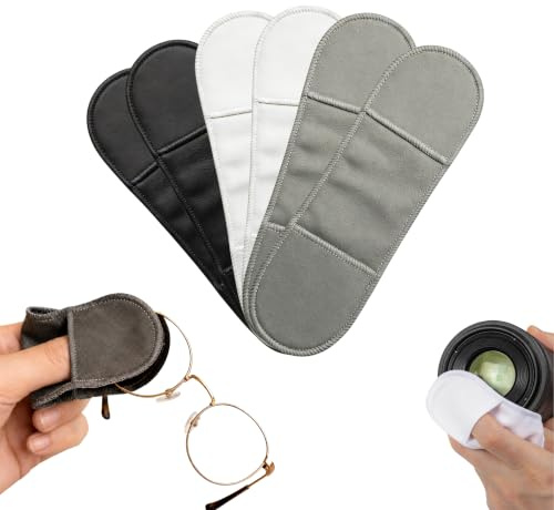 6er Set Brillenputztücher in Fingerform, Hochwertige Mikrofaser Reinigungstücher in Optikerqualität, Extra Weich & Saugstark, Streifenfreie Reinigung für Brillen & Displays, 16x5 cm, Mehrfarbig