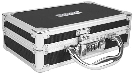 Vaultz Locking Medicine Case with Combination Lock - Portable Lock Box Briefcase for Medications, Cash & Valuables, Organized Storage Case with Handle, 1 Pack