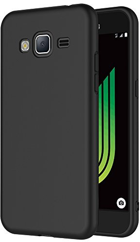 AICEK Samsung Galaxy J3 2016 Hülle, Schwarz Silikon Schutzhülle für Galaxy J3 2016 Case TPU Bumper Samsung Galaxy J3 2016 Handyhülle