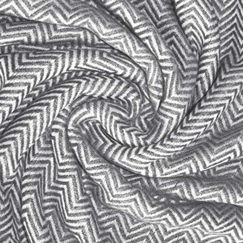 Lorenzo Cana - Kaschmirdecke Wohndecke, Decke aus 100% Kaschmir, handgewebte Sofadecke Wolldecke, Grau Weiss - 96277