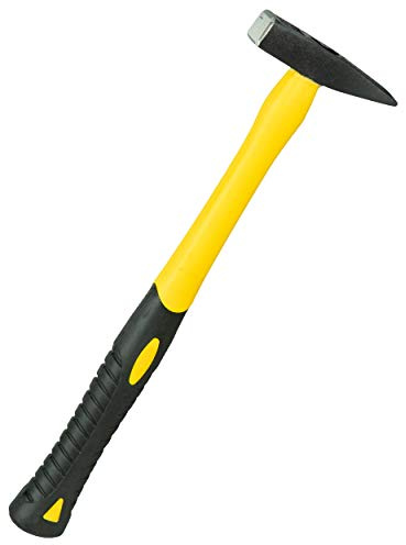 HRB Schlosserhammer 100g Kopfgewicht Schlosser Hammer mit Fiberglasstiel, Glasfaserstiel, Kugelhammer (100 Gramm)
