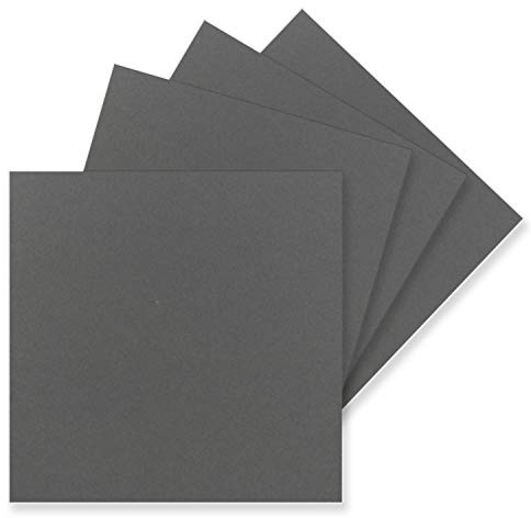 FarbenFroh by GUSTAV NEUSER 50 Einzel-Karten Quadratisch - 15 x 15 cm in Anthrazit (Grau) - 240 g/m² - blanko Bastel-Karten, Postkarten, Bastelkarton in Ton-Papier Qualität