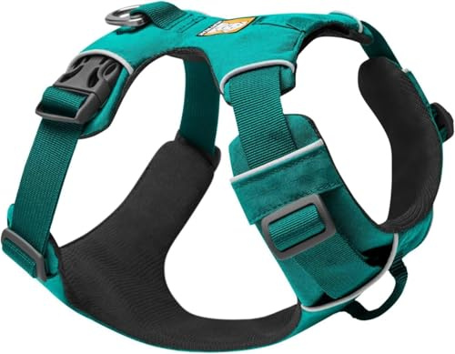 RUFFWEAR Front Range Hundegeschirr mit Brustring, Reflektierendes Gepolstertes Anti-Zieh-Geschirr, Aurora Teal, XXS
