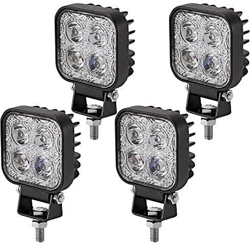 Viugreum 4 Pack Led Arbeitsscheinwerfer 12V - 24V, 12W Led Zusatzscheinwerfer, Kaltweiß, IP67 Wasserdicht Offroad Scheinwerfer für SUV, UTV, ATV, LKW