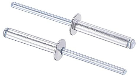 sourcing map 60 Stk. Blindnieten Aluminium Zugnieten Kerndekorationsnieten 5mm Durchm. 25mm Grifflänge Silber
