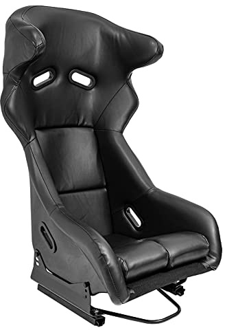 Sedile Sportivo 'FS' - Finta pelle Nero - Schienale Fisso in Poliestere - incl. Slitte