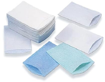 euromedis 50 x Gant de Toilette jetable en Non-tissé Molletoné Épais Blanc - 23 x 15 cm - 80 g/m²