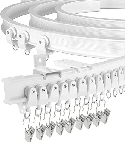 Binario pieghevole per tenda da soffitto, per finestra a golfo, 6 m, flessibile, curvo, montaggio a soffitto, montaggio a parete, in plastica resistente, sistema di binario per tende per divisorio,