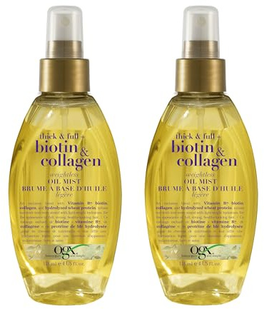 OGX Thick & Full Biotin & Collagen Weightless Oil Mist, 4 Fl Oz, 2 Pack