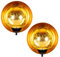 Lot de 2 photophores muraux Ø 15 cm - En métal noir et doré - Décoration murale - Décoration d'intérieur