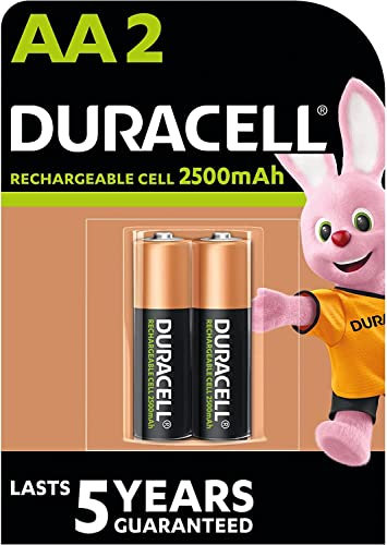 2X Duracell AA Ricaricabile 2500 mAh (1 Blister Da 2 Batterie) 2 Pile Stilo Ricaricabili