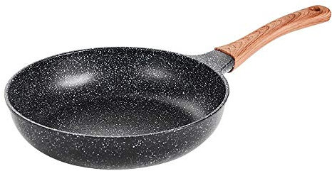 OQHAIR Wok Antiadherente De Aluminio Fundido A Presión Apto para Lavavajillas Resistente A Los Arañazos Woks De Inducción Gratis Y Sartenes con (Tamaño : S) (Grande)