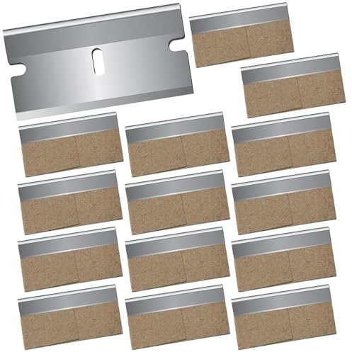 20 Pezzi Lame Di Ricambio Per Raschietti,Lame Di Ricambio Per Piano Cottura In Vetroceramica,Lame Di Raschietto,Raschietto Per Vetro,Raschietto Di Metallo,Con Custodia In Pelle,40 * 20 mm