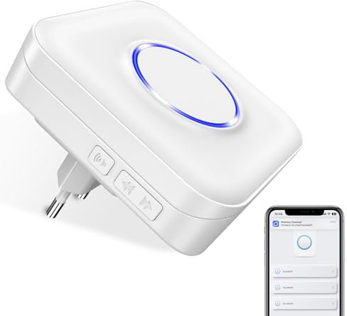 BITIWEND WIFI Receptor de timbre WLAN Receptor de timbre enchufable 32 melodías y 5 volúmenes - blanco